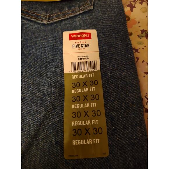 Men's Wrangler Five Star Premium Regular fit Jeans 30X30 Western Cowboy - Picture 2 of 5